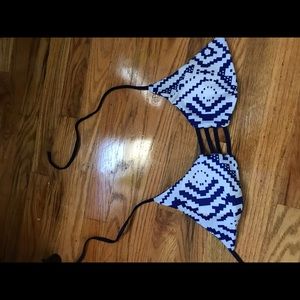 Blue reversible swimsuit top